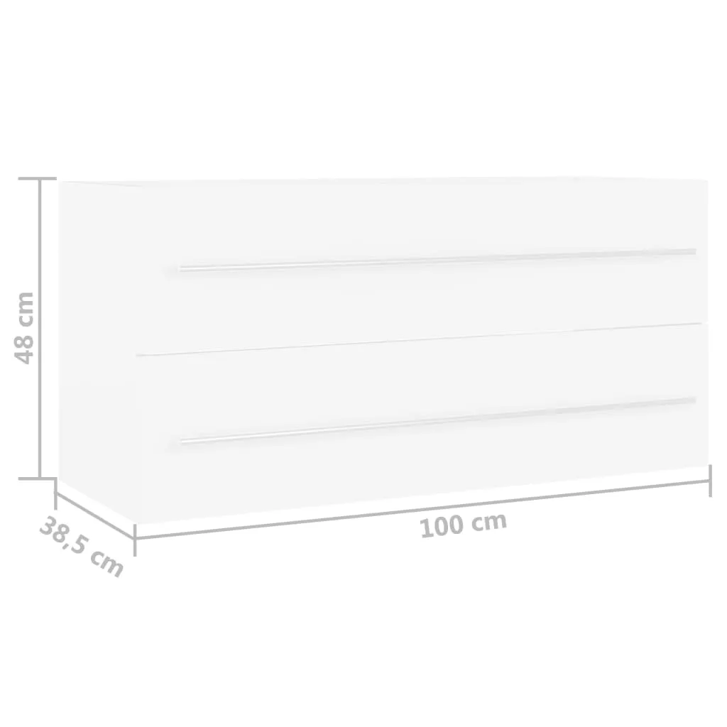 Sink Cabinet White 100x38.5x48 cm Engineered Wood