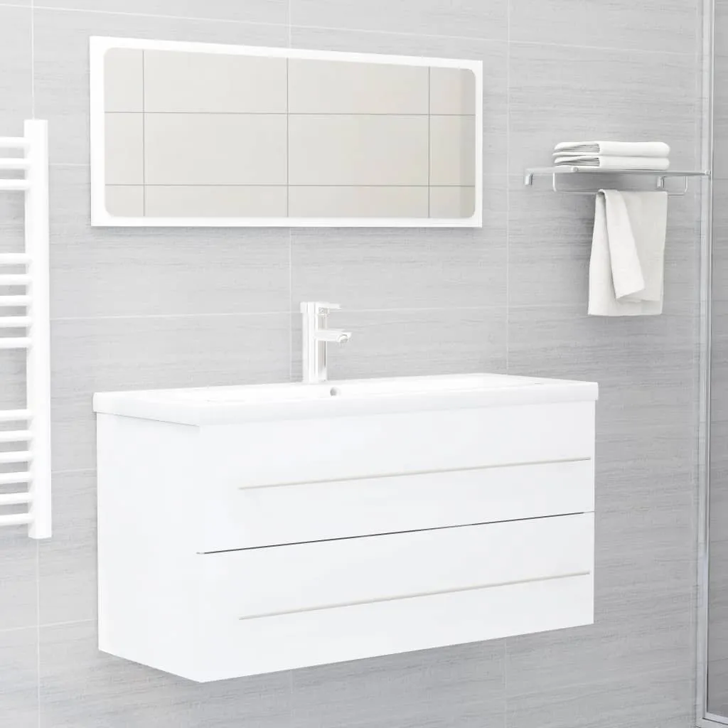 Sink Cabinet White 100x38.5x48 cm Engineered Wood
