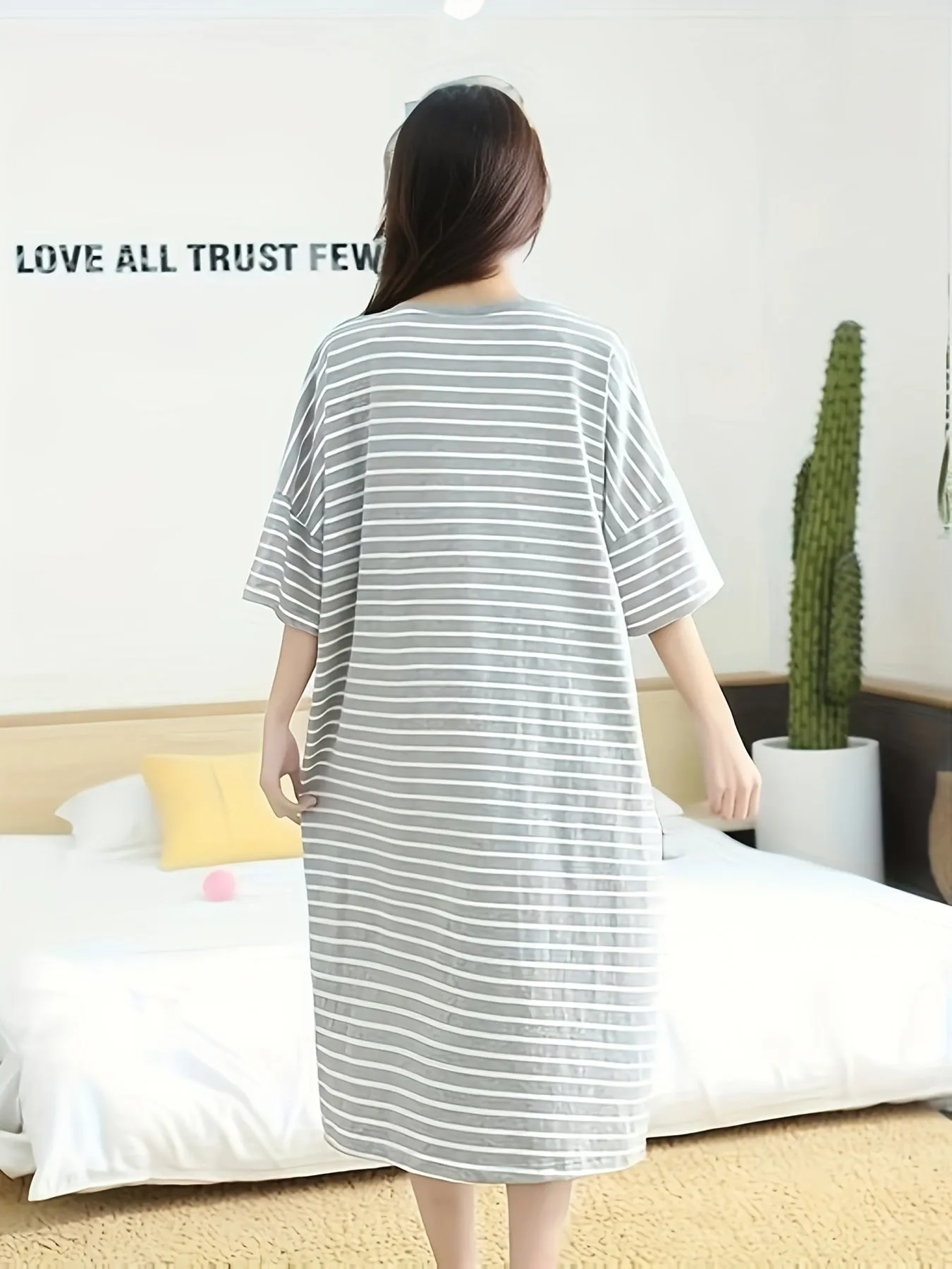 Striped Lounge Dress Stylish Comfort for Women