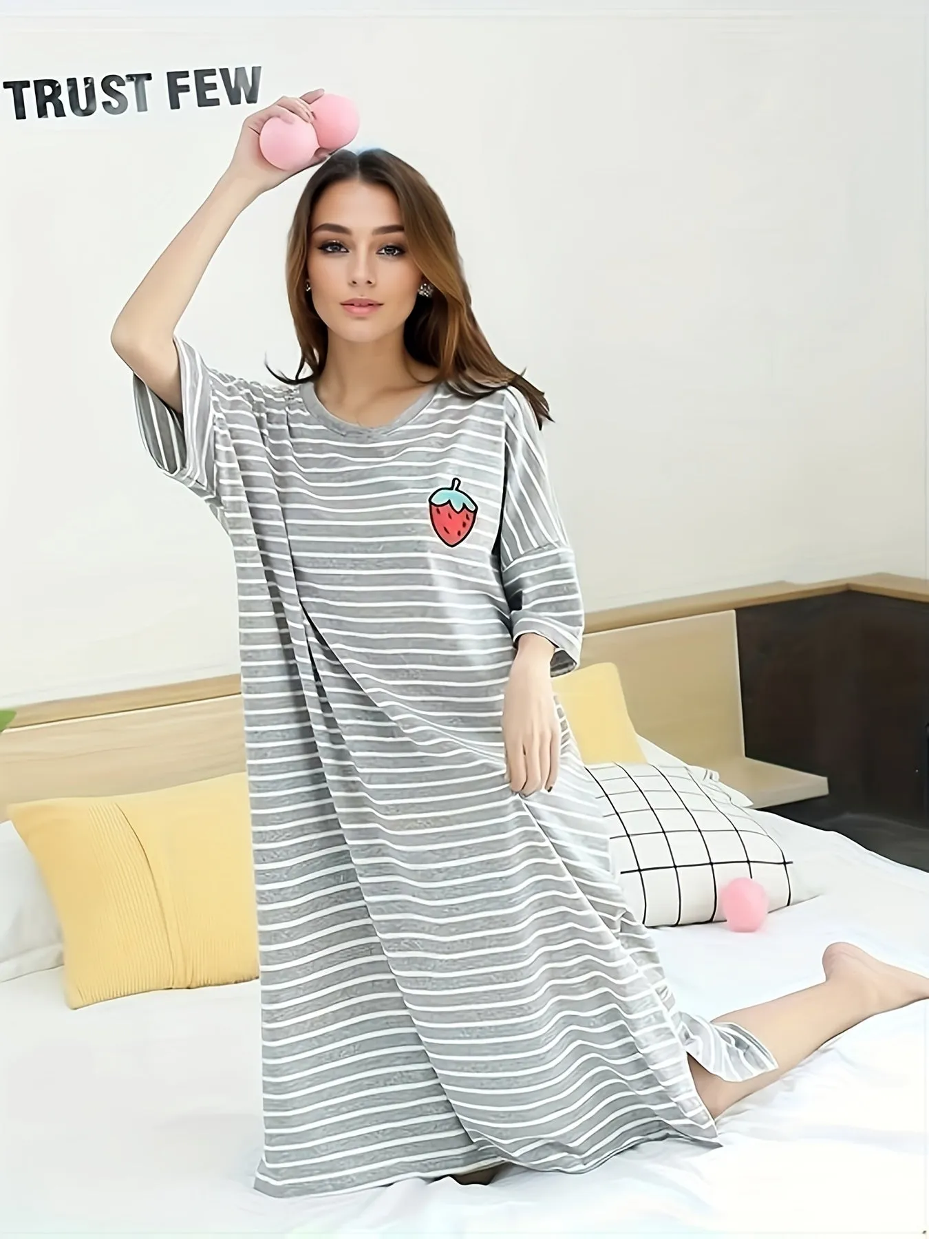 Striped Lounge Dress Stylish Comfort for Women