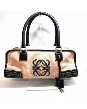 Suede Leather Handbag with Amazona 35 Design in Fair Condition