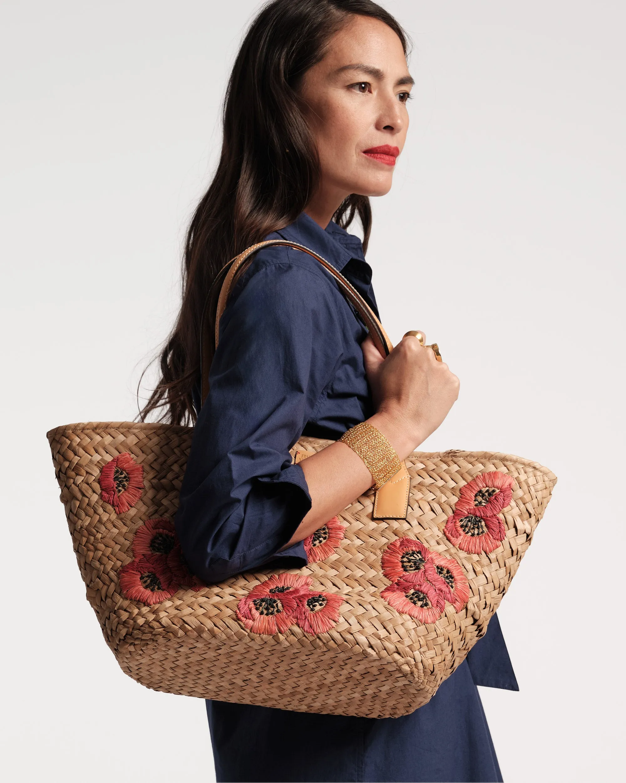 Tote w/Embroidery Poppy