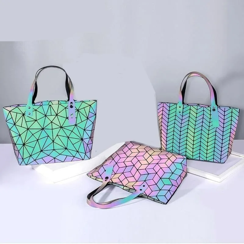 Women's Tote Geometric Quilted Shoulder Bag