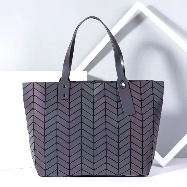 Women's Tote Geometric Quilted Shoulder Bag