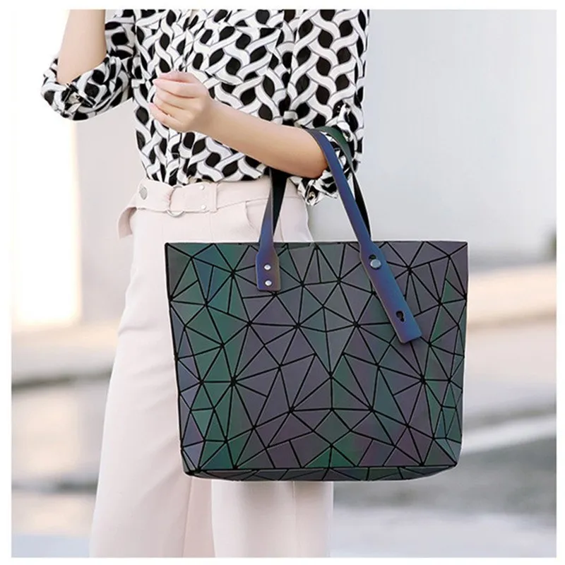 Women's Tote Geometric Quilted Shoulder Bag