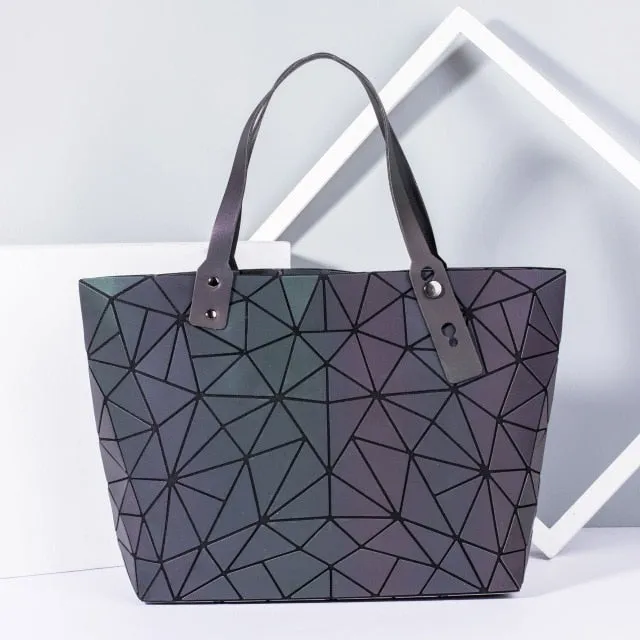 Women's Tote Geometric Quilted Shoulder Bag
