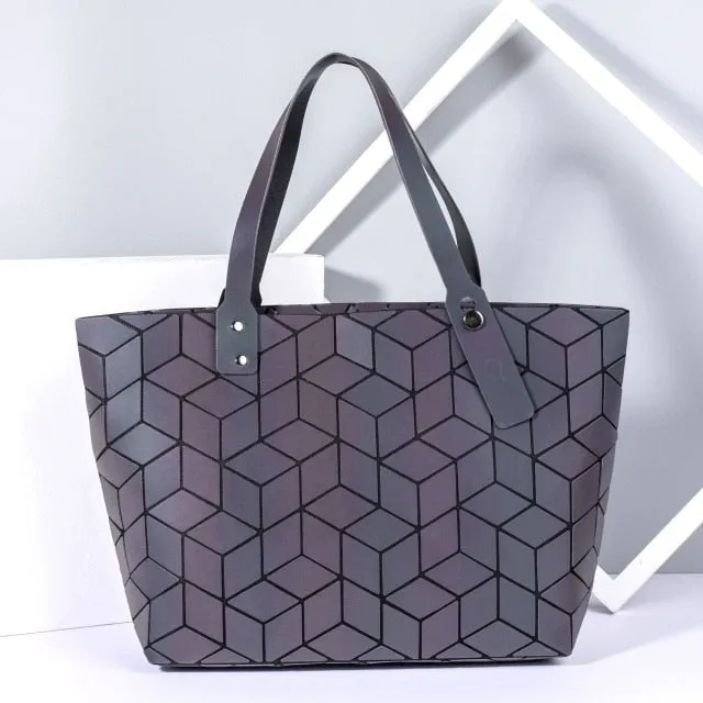 Women's Tote Geometric Quilted Shoulder Bag