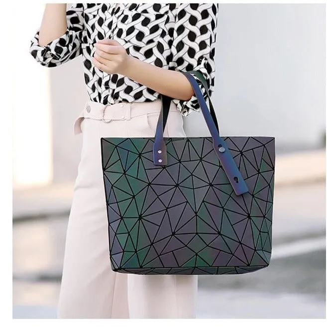 Women's Tote Geometric Quilted Shoulder Bag