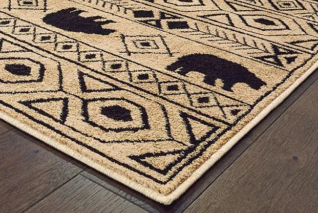 Woodlands 9651A Ivory Black Rug