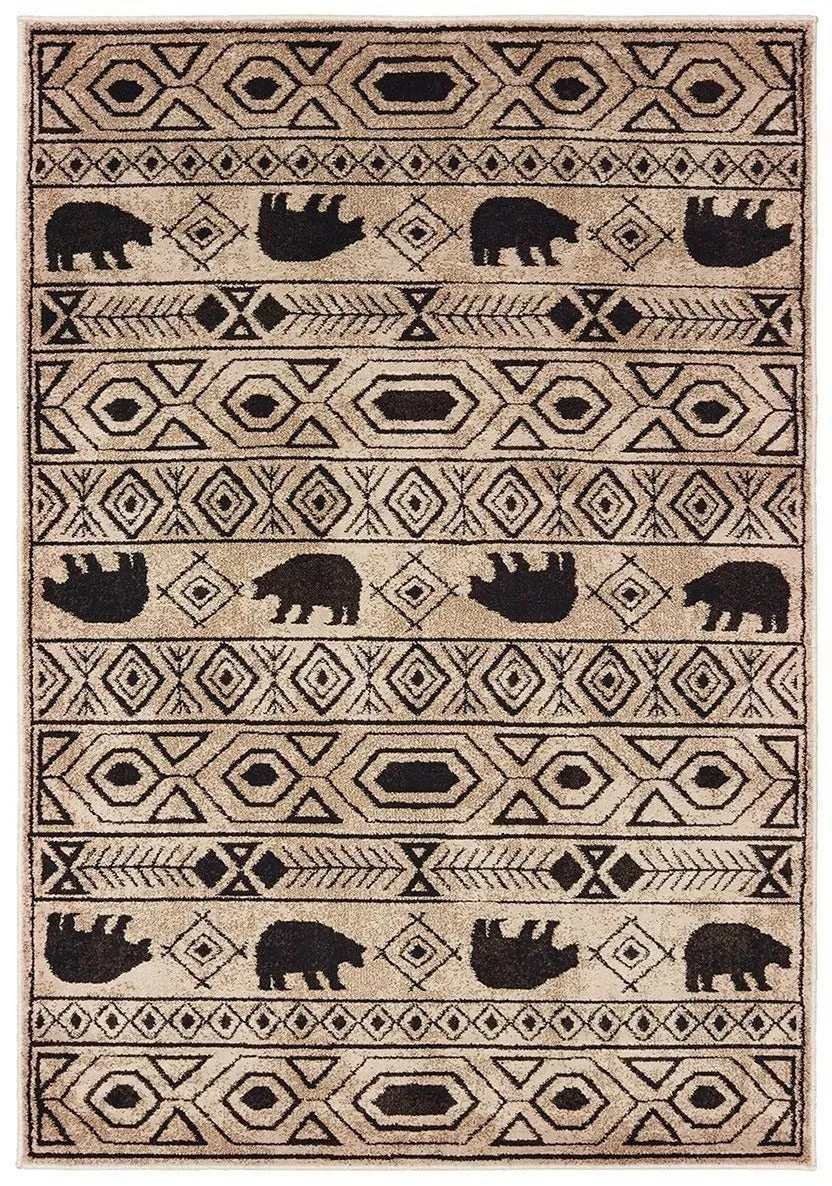 Woodlands 9651A Ivory Black Rug